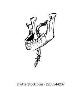 skull jaw illustrator vector concept