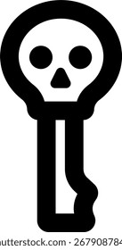 skull key line style icon design
