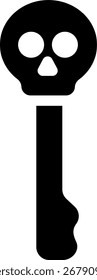 skull key line style icon design