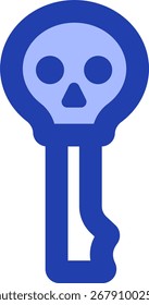 Diseño de icono de estilo de línea de clave de cráneo