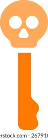 Diseño de icono de estilo de línea de clave de cráneo