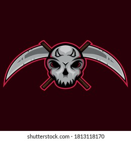 skull killers mascot logo. skull reaper logo