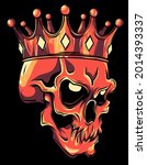 Skull King Crown design element vector illustration