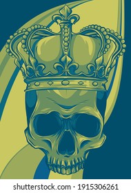 Skull King Crown design element vector illustration