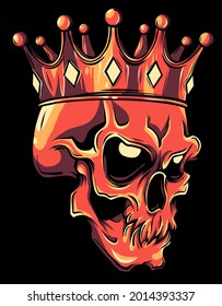 Skull King Crown design element vector illustration