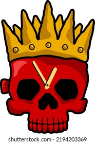 skull king crown vector illustration