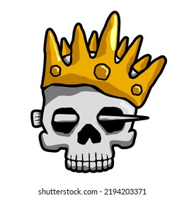 skull king crown vector illustration