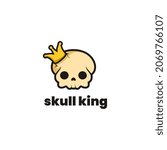 skull king cute vector illustration