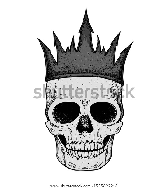 Skull King Hand Drawn Illustration Tattoo Stock Vector (Royalty Free ...