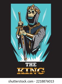 skull king with light background vector illustration