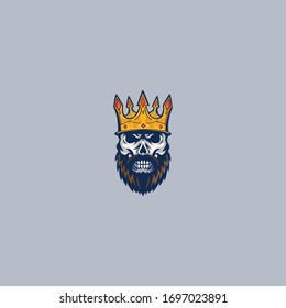skull king mascot logo concept