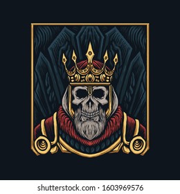 Skull king royal vector illustration