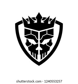 Skull king shield logo icon