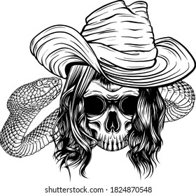 skull king with snake vector illustration design