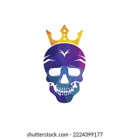 Skull king vector logo design template. Dark king logo design concept.	