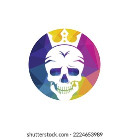Skull king vector logo design template. Dark king logo design concept.	
