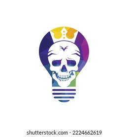 Skull king vector logo design template. Dark king logo design concept.	