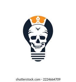 Skull king vector logo design template. Dark king logo design concept.	