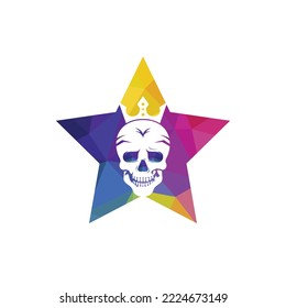 Skull king vector logo design template. Dark king logo design concept.	