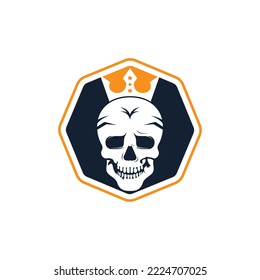 Skull King Vektorlogo Design-Vorlage. Dark King Logo Design Konzept.	