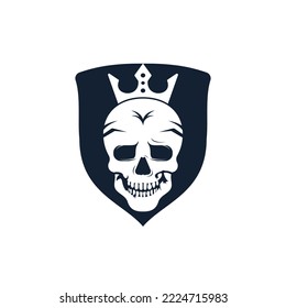 Skull king vector logo design template. Dark king logo design concept.	