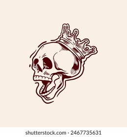 Skull the king vintage style