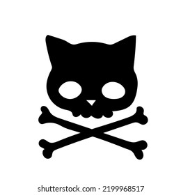 Skull kitty. Vector illustration. All elements are isolated