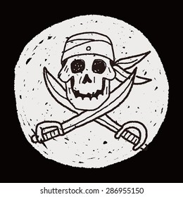 skull and knife doodle