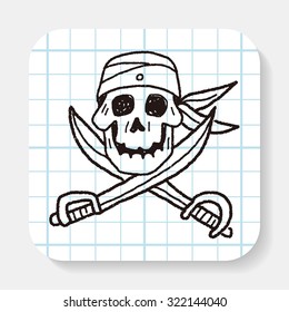 skull and knife doodle
