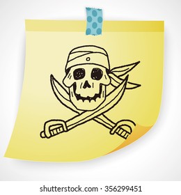 skull and knife doodle