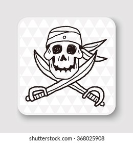 skull and knife doodle
