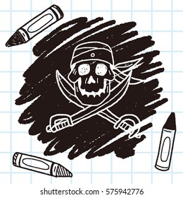 skull and knife doodle