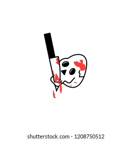 Skull, knife, horror icon. Element of literary genres icon for mobile concept and web apps. Detailed Skull, knife, horror icon can be used for web and mobile