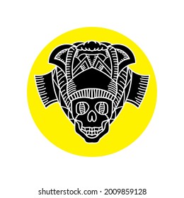 Skull and knife logo isolated on white background