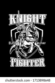 skull knight vector black and white version 