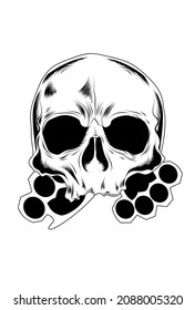 Skull with knuckle vector illustration