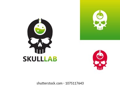 Skull Lab Logo Template Design Vector, Emblem, Design Concept, Creative Symbol, Icon