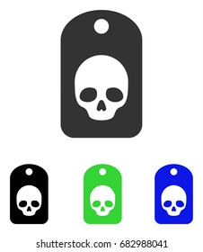 Skull Label vector icon. Illustration style is a flat iconic colored symbol with different color versions.