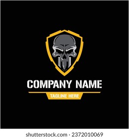 Skull and laser logo design