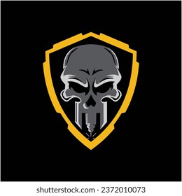 Skull and laser logo design