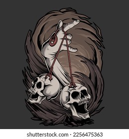Skull Lato-Lato Vector Illustration Cracker