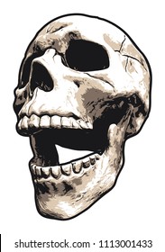 Skull Laughing with Mouth Open