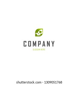 Skull Leaf Nature Scary Abstract Creative Illustration Vector Business Logo