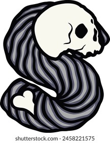 Skull Letter Alphabet Vector Element