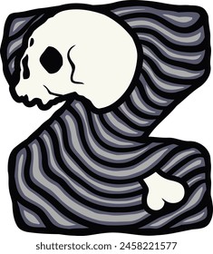 Skull Letter Alphabet Vector Element
