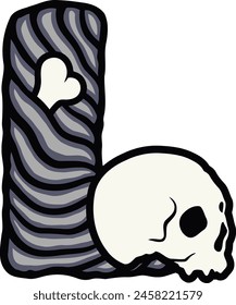 Skull Letter Alphabet Vector Element