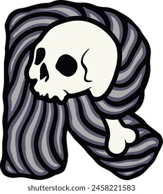 Skull Letter Alphabet Vector Element