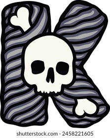 Skull Letter Alphabet Vector Element