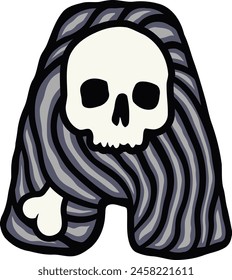 Skull Letter Alphabet Vector Element