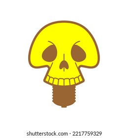 Skull light bulb dead idea. Vector illustration